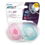 Philips Avent Ultra Air Suzete din silicon Girl 0-6m 2 buc SCF343/20