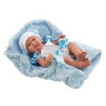 Papusa bebe PABLO 43 cm cu patura azuriu ASI