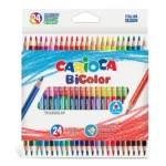 Set 24 Creioane colorate BiColor, triunghiulare, bicolore CARIOCA