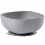 Bol pentru bebelusi din silicon gri Beaba