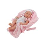 Papusa bebe MARIA 43 cm cu patura roz ASI