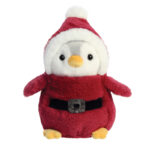 Jucaria plus pinguin PomPom Santa 18 cm Aurora