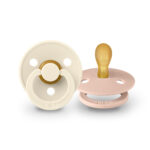 Suzete din latex Bibs Colour Symmetrical (0-6 luni) culoarea Ivory ?i Blush