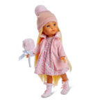 Papusa Rubia 35 cm in rochia cu inimioare BERJUAN