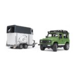 Land Rover Defender cu remorca de cai - Bruder