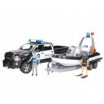 Politia RAM 2500 cu remorca, barca si modul de iluminare - Bruder