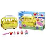Set figurine cu caravana plaja Peppa Pig Hasbro