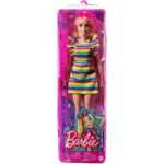 Papusa Barbie Fashionista in rochie curcubeu MATTEL