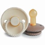 Set suzete din latex Frigg Rope (6-18 luni) Cream/Sepia
