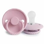 Set suzete din silicon Frigg Rope (0-6 luni) Baby Pink/Soft Lilac