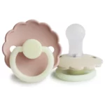 Set suzete din silicon Frigg Daisy (0-6 luni) Blush Night/Cream Night