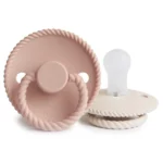 Set suzete din silicon Frigg Rope (0-6 luni) Blush/Cream