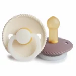 Set suzete din latex Frigg Rope Night (0-6 luni) Cream/Twilight Mauve