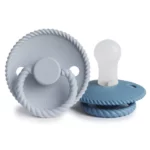 Set suzete din silicon Frigg Rope (0-6 luni) Ocean View/Powder Blue