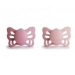 Set suzete din silicon Frigg Butterfly (0-6 luni) Cedar/Baby Pink