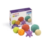 Mingi senzoriale din cauciuc natural, set 6 bucati MINILAND