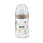 NUK Sticluta Nature plastic 260 ml+tetina silicon 0-6 luni (M) - imagine 2