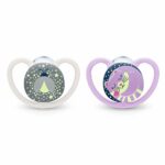 NUK Suzeta silicon de noapte SPACE 0-6 luni in cutie N2 - imagine 2