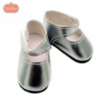 Incaltaminte Pantofi argentii pentru papusa 32-36 cm