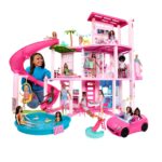 Casa Cu 3 Etaje Barbie Dreamhouse cu Piscina si Tobogan si 75 accesorii MATTEL