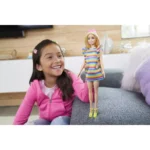 Papusa Barbie Fashionista Cu Bretele Si Rochie Curcubeu MATTEL - imagine 2