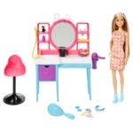Papusa Barbie si Salon De Coafura, Par Cu Schimbare De Culoare MATTEL - imagine 2