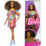 Papusa Barbie Fashionista, Bruneta Cu Rochie Graffiti MATTEL