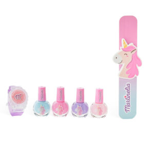 Set balsam de buze, ceas si 4 lacuri de unghii Little Unicorn MARTINELIA - imagine 2