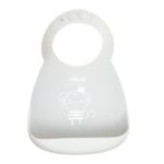 CHICCO Baveta din silicon cu buzunar GREY