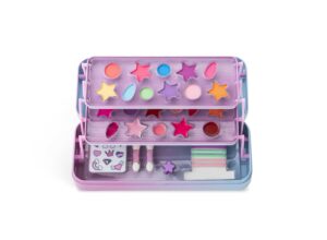 Cutie din metal cu 3 compartimente cu machiaj si accesorii pentru fetite Little Unicorn MARTINELIA - imagine 2