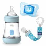 CHICCO Set Boy - Biberon Perfect 5 150ml, Suzeta physiosoft 0-2m,Clipsa p/suzeta fashion - imagine 2