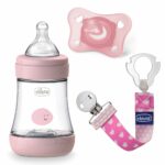 CHICCO Set Girl - Biberon Perfect 5 150ml, Suzeta physiosoft 0-2m,Clipsa p/suzeta fashion — изображение 2