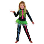 Costum pentru fete Skeleton Multicolour M RUBIES
