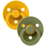 Suzeta din latex 6-18 luni 2-Pack Honey Bee/Olive Bibs - imagine 3