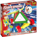 Set de constructie magnetic WHEELS 55 piese Supermag