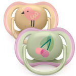 Suzeta din silicon Girl 0-6m 2 buc Avent - imagine 3