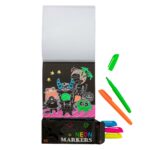 Carte de colorat in culori neon cu carioci incluse in asort Grafix - imagine 6