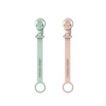 Suport dubla pentru suzeta (roz+mint) Matchstick Monkey - imagine 2