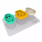 Set 3 farfurii + covoras masa (gri) Matchstick Monkey - imagine 3