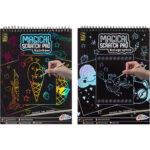 Caiet A4 cu 20 fise razuibile Scratch Pad si creion in asort. Grafix