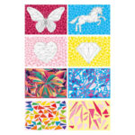 Set creativ Pictura cu Stickere pe numere 4 pagini, Fluture, Unicorn, Inima, Diamant, A4 GRAFIX - imagine 4