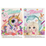Carte de colorat A4 Glitter Colouring Sticker Book in asort. Grafix