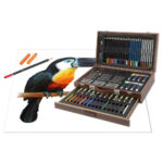 Set creativ desen multifunctional in cutie de lemn Nassau 91 piese GRAFIX - imagine 3