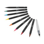 Set markere cu varf tip pensula pe baza de apa Nassau Fine Art 8 bucati/set GRAFIX - imagine 3
