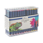 Set 48 markere colorate Nassau Fine Art in cutie transparenta GRAFIX