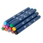 Set 12 markere colorate Nassau Fine Art in cutie transparenta GRAFIX - imagine 4