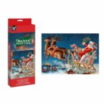 Pictura cu diamante de Craciun - Mos Craciun cu sanie si reni - 30x40cm GRAFIX