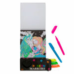 Carte de colorat in culori neon cu carioci incluse in asort Grafix - imagine 3
