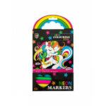 Carte de colorat in culori neon cu carioci incluse in asort Grafix - imagine 2