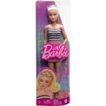 Papusa Barbie Fashionista #213, Blonda in top in dungi MATTEL - imagine 6